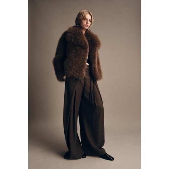 ZARA ZW COLLECTION FAUX FUR JACKET - Picture 2 of 6